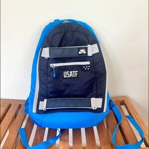 USATF Like New Blue Backpack with Velcro Straps